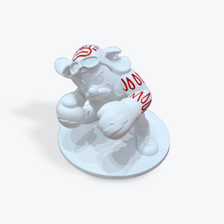 Slawn and Opake Hand Embellished Collectible "Dog Fighters" - White