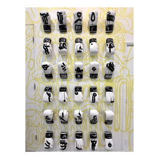 Slawn and Opake "Badly Drawn… Boxing Gloves " - Single White Glove Embellished