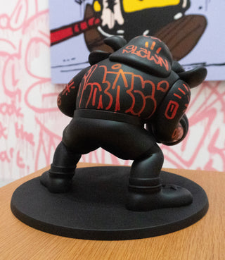 1-of-1 Slawn and Opake Hand Drawn Collectible "Dog Fighters" - Black