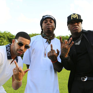 Drake, Lil Wayne, and Birdman on set of “No New Friends” (2013) by Derick G