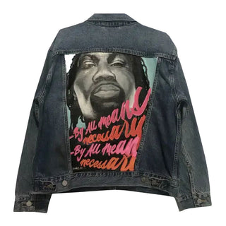 Women's Hand Painted Rage 'By All Means' Denim Jacket