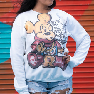 Shirt King Phade "Leave That Crack Alone" Crewneck Sweatshirt (White)